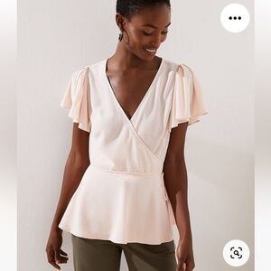 NWT LOFT Flutter Sleeve Wrap Top